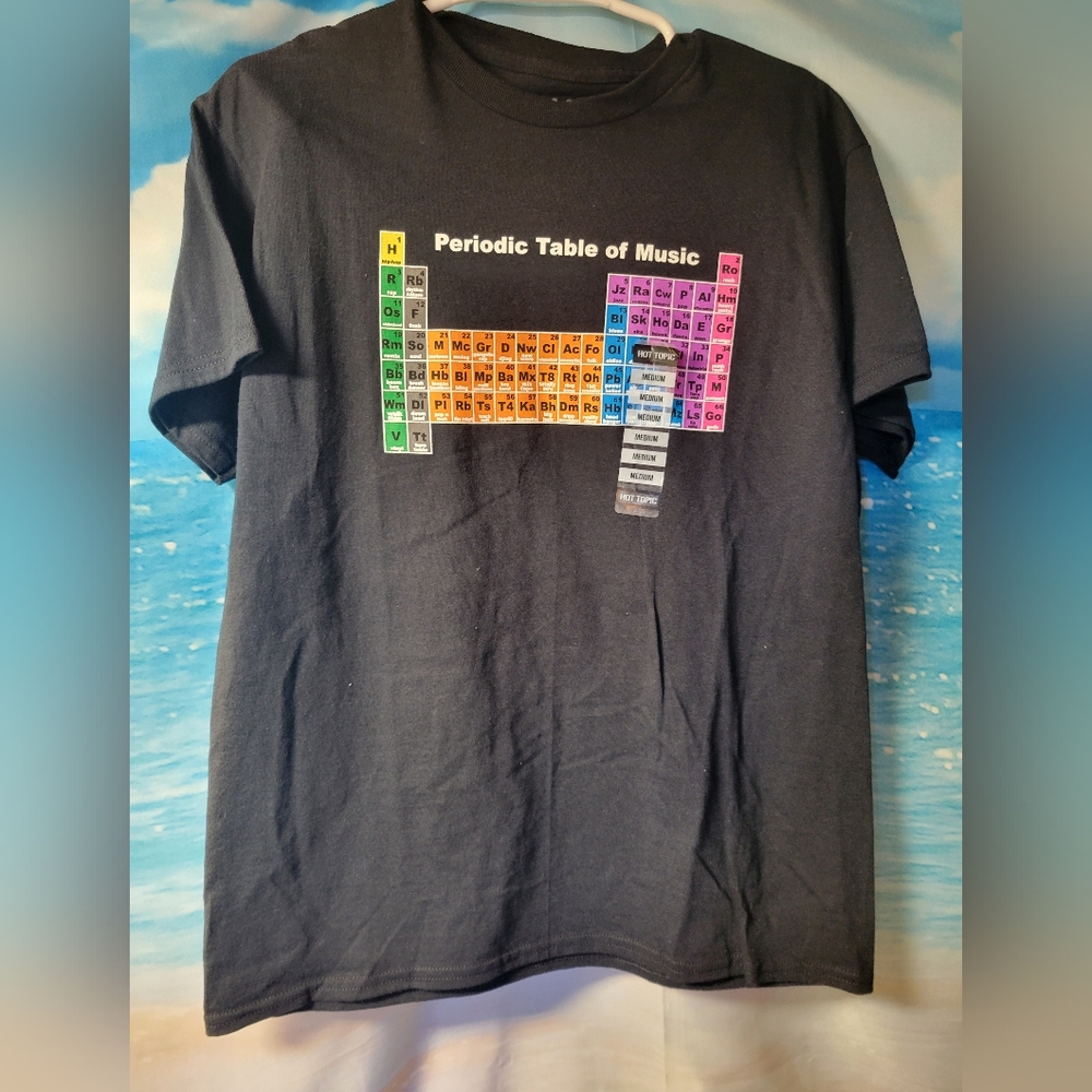 Black Matter NWOT Hot Topic Tshirt Periodic Table of Music Size Medium